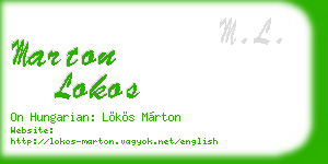 marton lokos business card